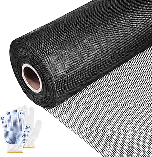 304 Stainless Steel Screen Mesh Roll, 47in x 98ft Metal Wire 20 Mesh Porch Screen for Windows, Doors, Patios – Pet-Proof, Rust-Resistant for Outdoor or Coastal Use, Black