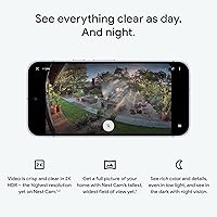 Vista 6 de Google Nest Cam Outdoor (cableada, 2.ª generación) - Cámara de seguridad con video 2K y Géminis, visión nocturna, audio bidireccional - Funciona