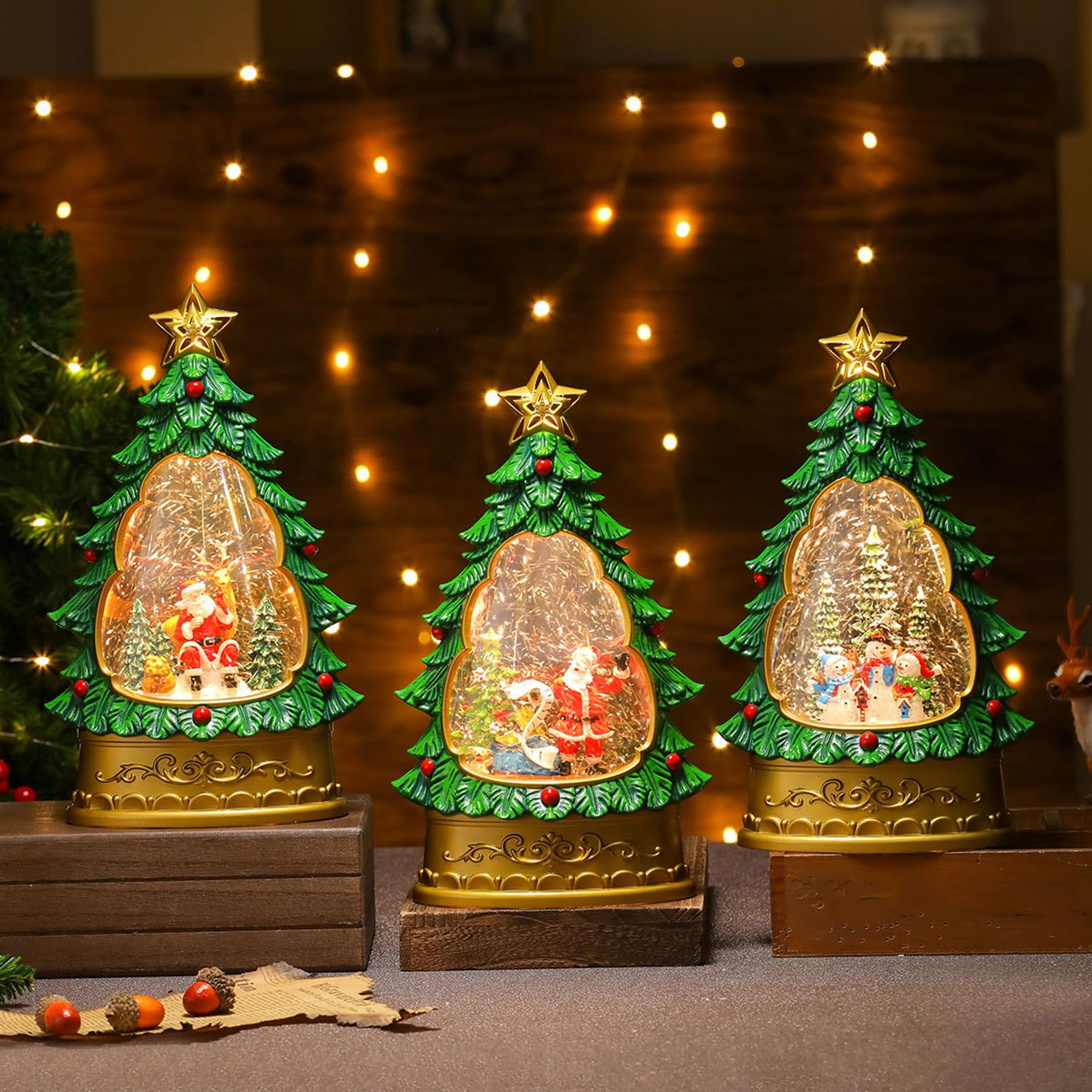 Decorazione da tavolo per albero di Natale in miniatura con canto eretto in canti permanenti, forte base in PVC per cerimonie di un anno, multifunzionale, per le cerimonie di festa, carillon