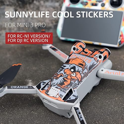 Miniatura 2 de Mini 3 Pro Skin Decal para DJI Mini 3 Pro Camera Drone Quadcopter Body Arm RC Control Remoto Juego completo de calcomanías (fibra de carbono negro)