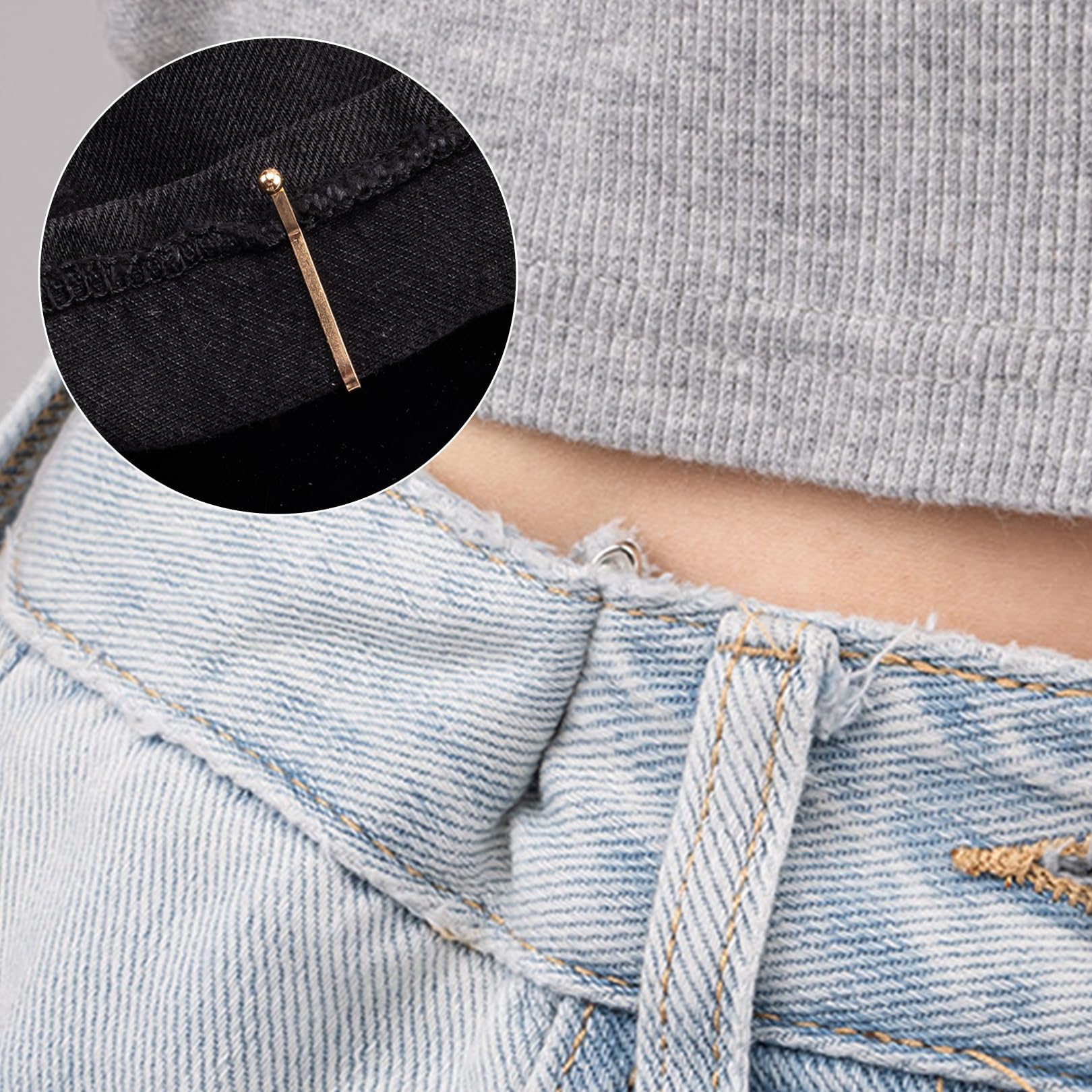 HotoPink 6 Paia Di Clip A Perno Per Stringere Pantaloni E Jeans - Bottoni Regolabili In Metallo - Oro, Nero E Argento Con Cristallo