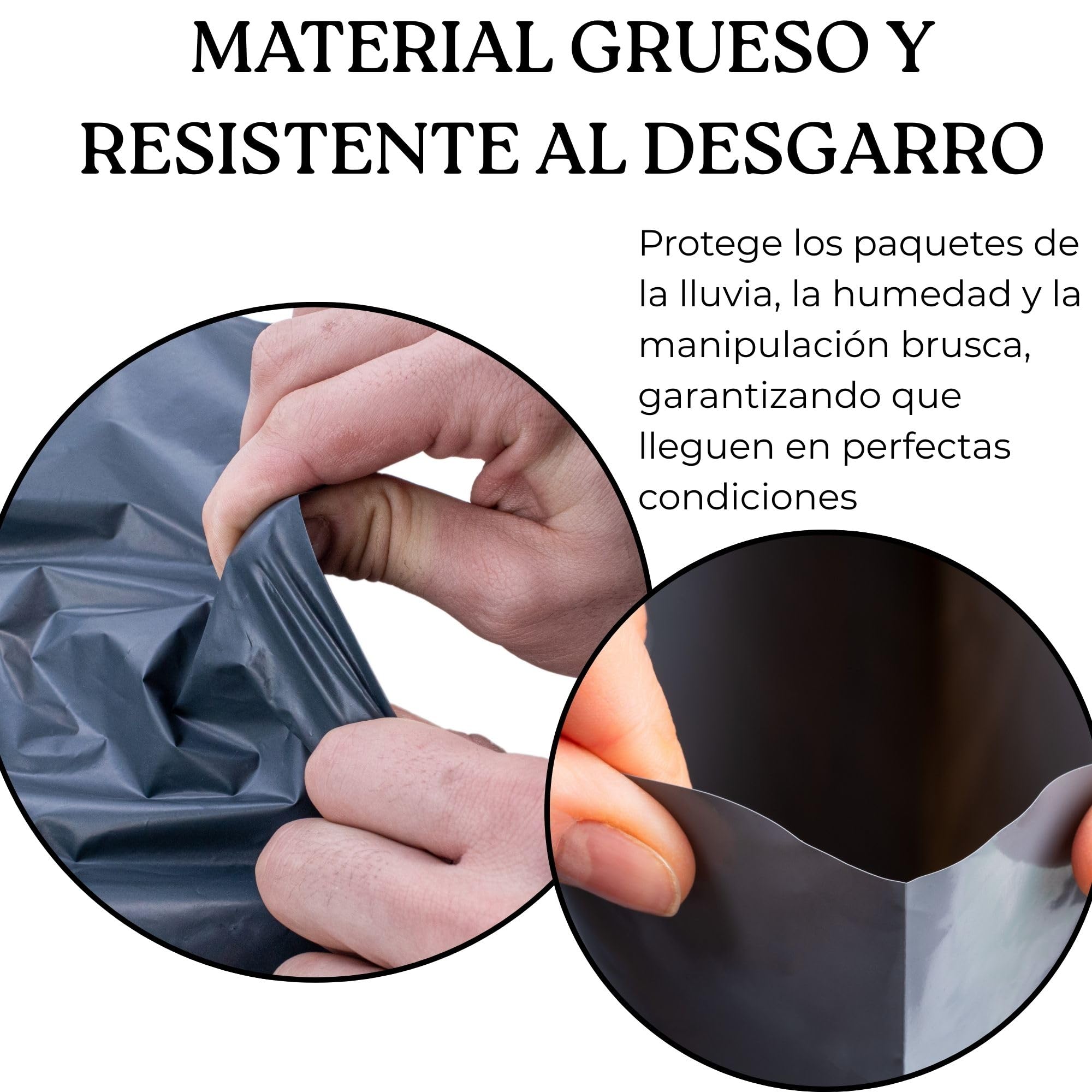 Sobre de plástico grande para envío y embalaje, extra fuerte, polietileno autosellado, color gris, 43 cm x 60 cm