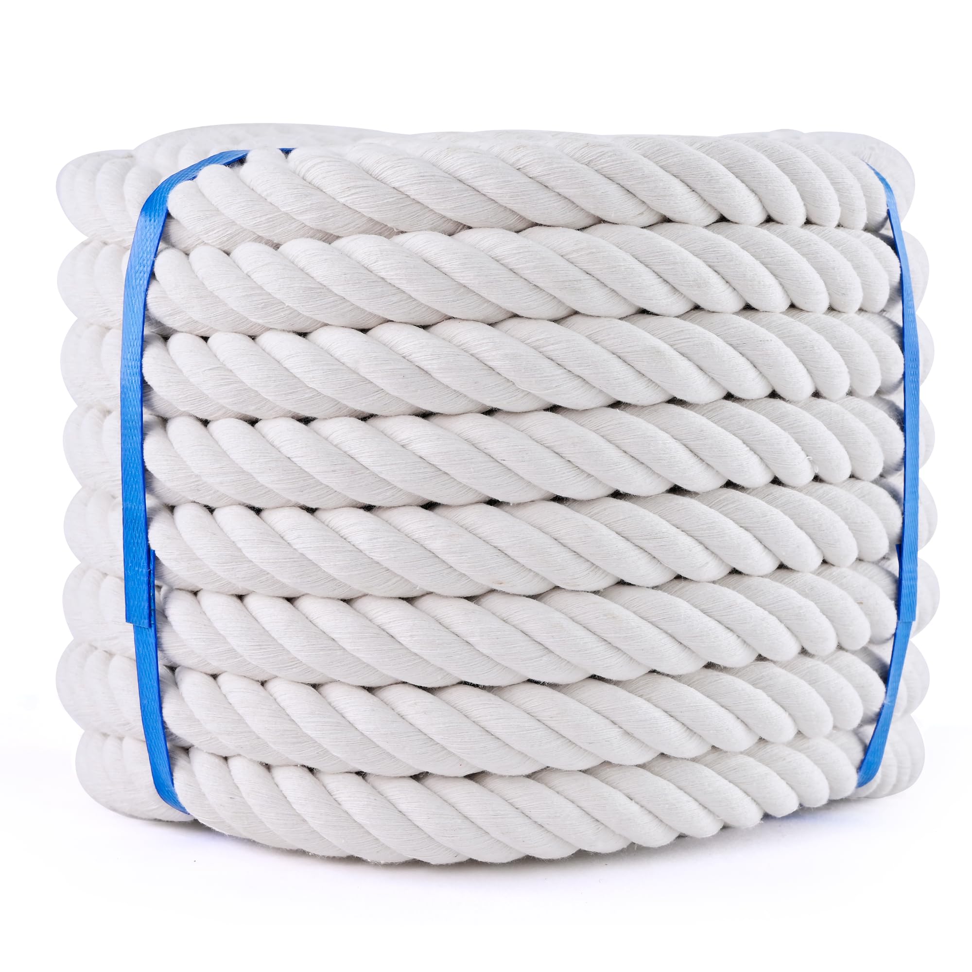White Cotton Rope 3/4in × 50ft Natural Twisted,Available as Used for Tug of War, Navigation, Fitness and Making Handicrafts, etc — Amazon image 9