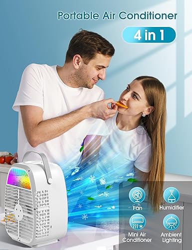Miniatura 4 de TYTAB - Ventilador de aire acondicionado portátil AI, mini aire acondicionado evaporativo, enfriador de aire de CA portátil con humidificador 4 en