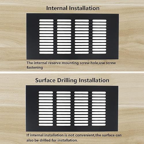 Miniatura 6 de 2PCS Air Vent Cover,TTZEZE Black Aluminium Alloy Ventilation Grille Rectangle Metal Louvered Grill Cover for Wardrobe Stove Shoes Cabinet Sink