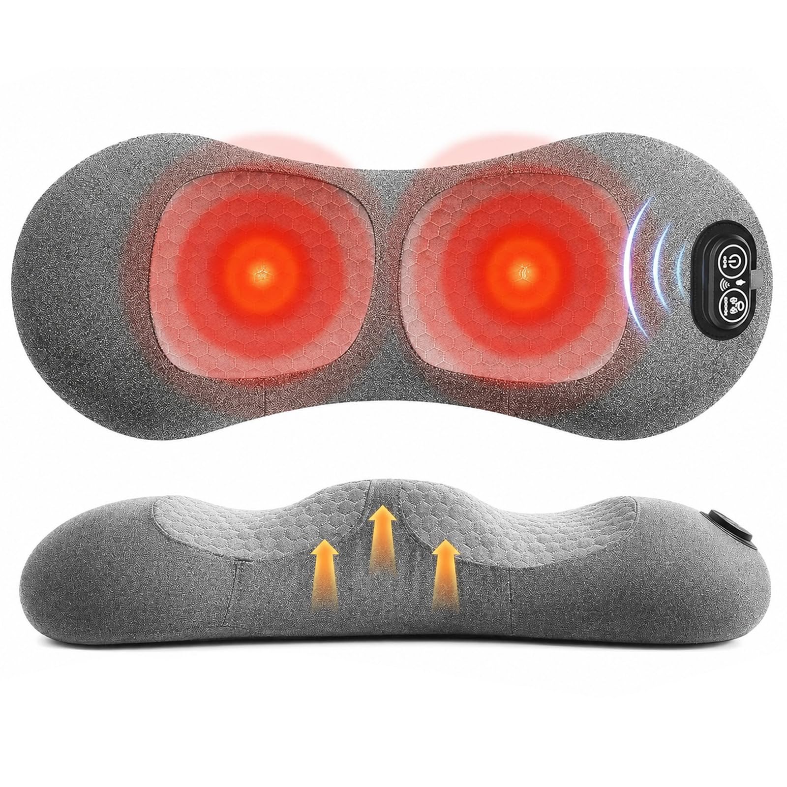 Tepora Tricalma Lombare Elettrico 3-in-1 con Calore e Vibrazione (Grigio scuro)