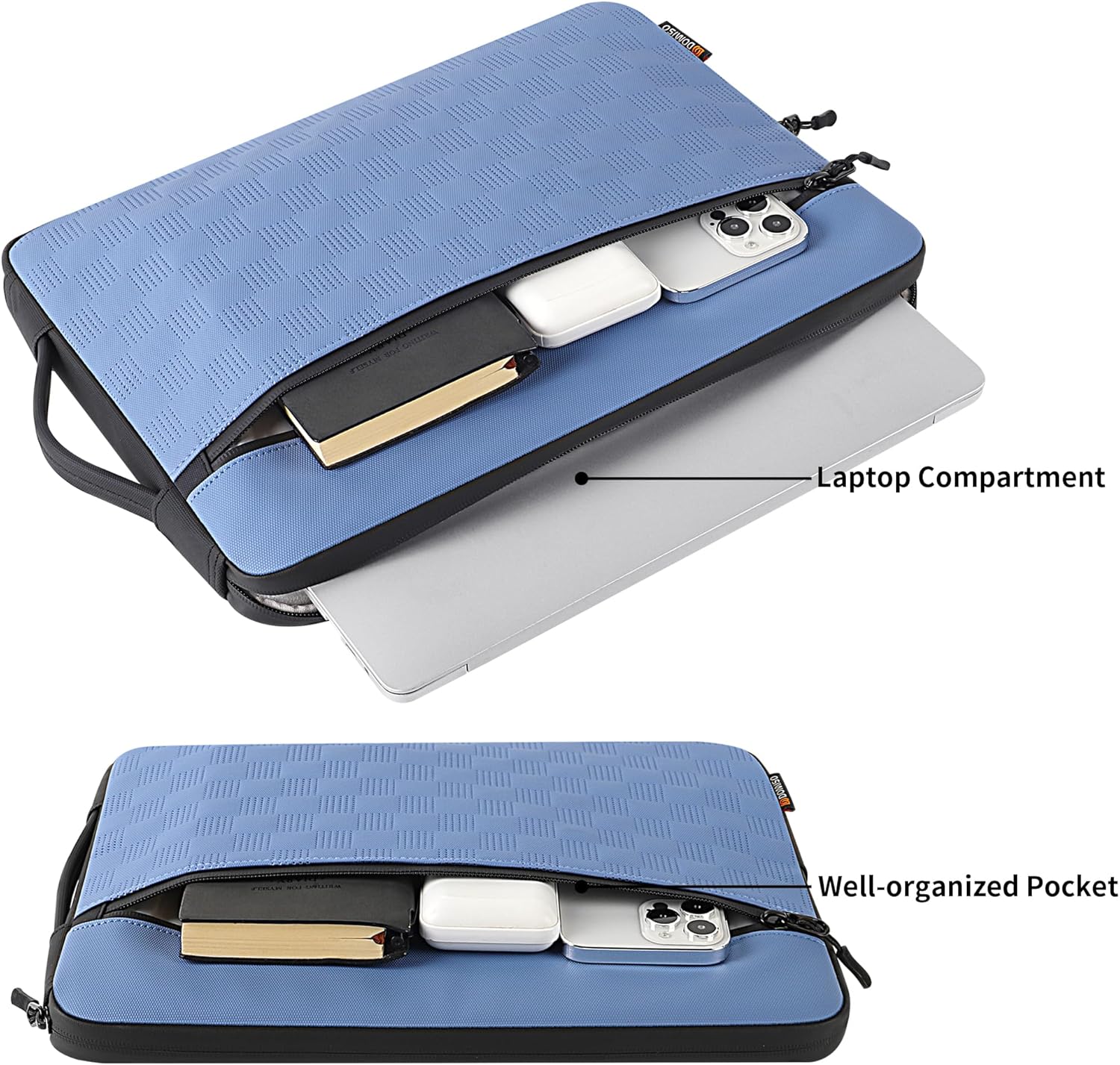 DOMISO 17.3 Inch Laptop Case, Waterproof Protective Sleeve with Handle for Large 17-17.3” Laptops, Fits HP Omen 17, Dell Inspiron 17, Acer Predator,Blue