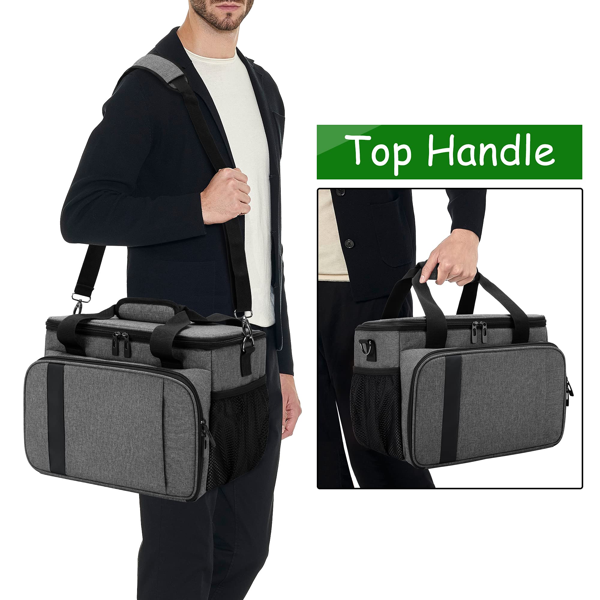 CURMIO Tragetasche für Xbox Series X Spielkonsole und Zubehör, Reisetasche für Controller, Kabel, Headsets, Tragebare Aufbewahrungstasche für Playstation Konsole, (OHNE ZUBEHÖR ENTHALTEN), Grau