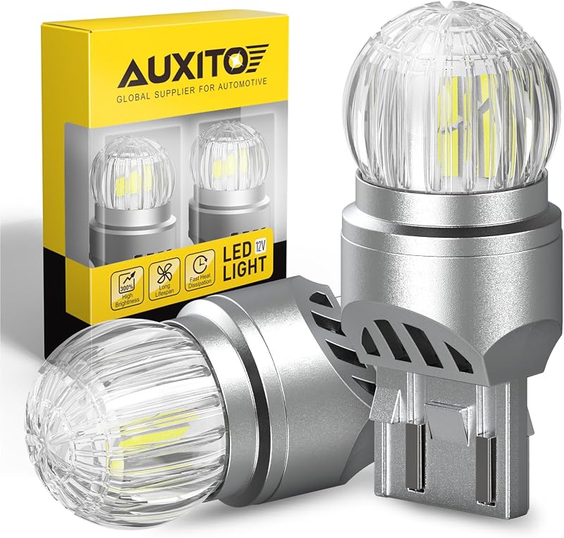 Lâmpada LED AUXITO 7443/T20 branca 6000 K para luz de ré, freio, lanterna e DRL – Pacote com 2