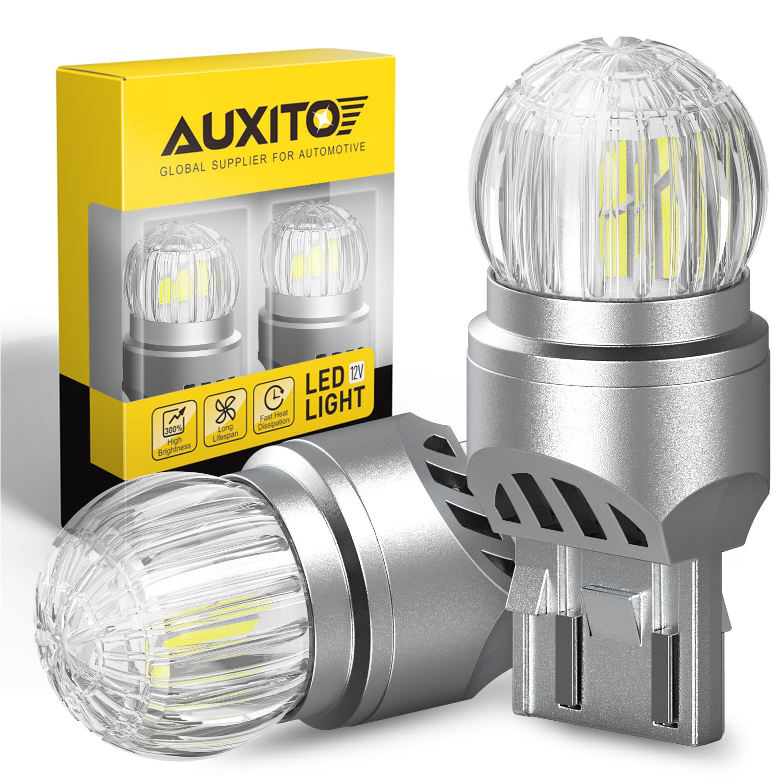 AUXITO 7443 LED Bulb White, Reverse Light 7440 7441 7444 T20 Super Bright for Backup Light Tail DRL Brake Signal Parking Lights Daytime Running Light Modules, Pack of 2