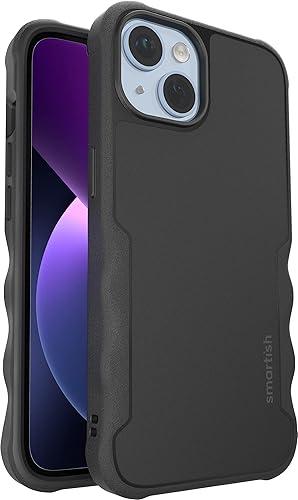 Smartish® funda protectora magnética para iPhone 14 - Funda Gripzilla compatible con MagSafe [Resistente + Dura] Funda blindada de agarre pesado y