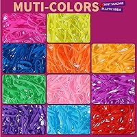 Vista 6 de Teenitor Bandas elásticas de color para el cabello, 2000 unidades de bandas elásticas para el cabello, bandas elásticas de goma para bebés y niñas