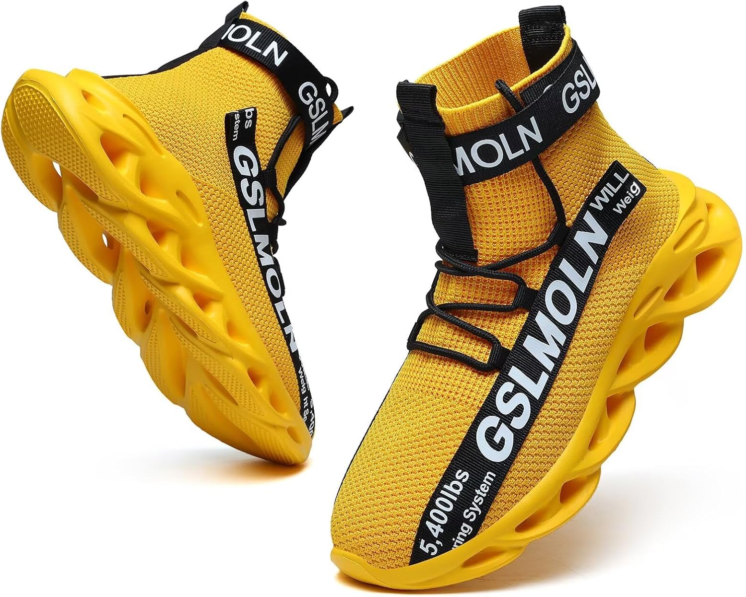 Jakcuz Men's High Top Sneakers Plus Size Breathable Gym Athletic Running Walking Tennis Comfortable Fashion Platform Shoes