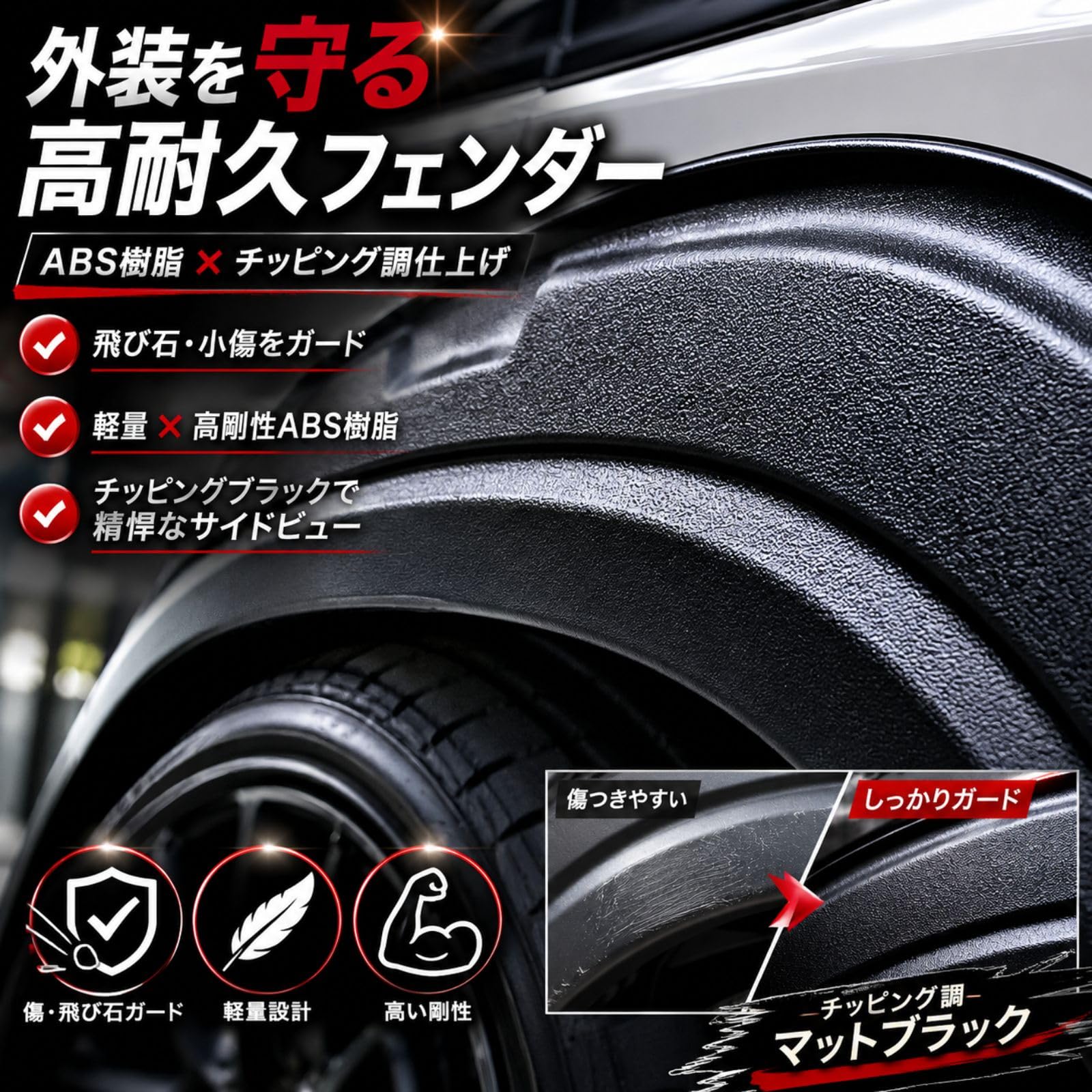 Amazon | BMJAPAN ジムニー JB64W オーバーフェンダー トリム 片側9mm