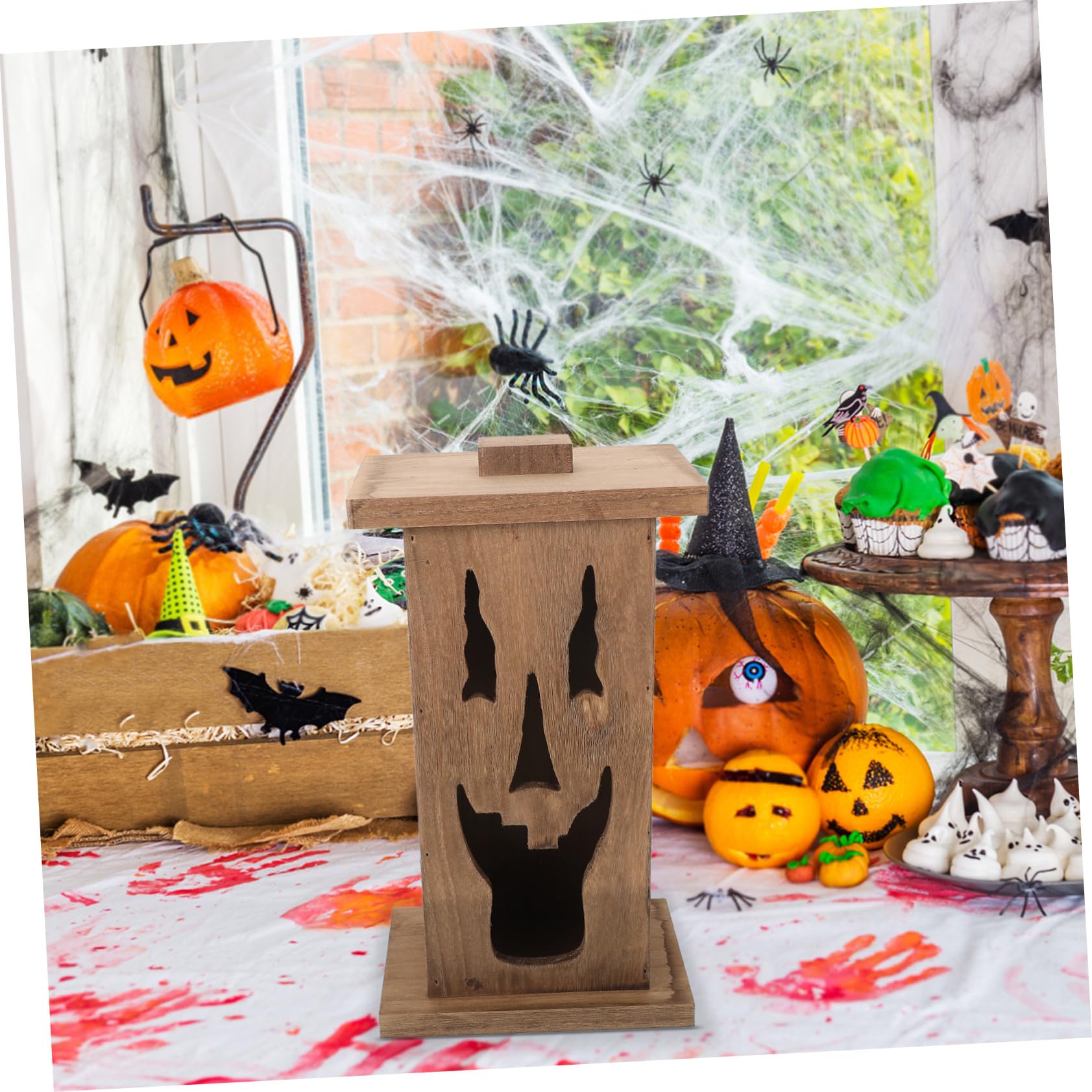 Homoyoyo Halloween-Dekoration Geisterstatue aus Holz Geisterdekoration Gartenparty Landschaftsdeko Gartendeko Halloween-außendekoration Geisterschmuck für Halloween-Partys