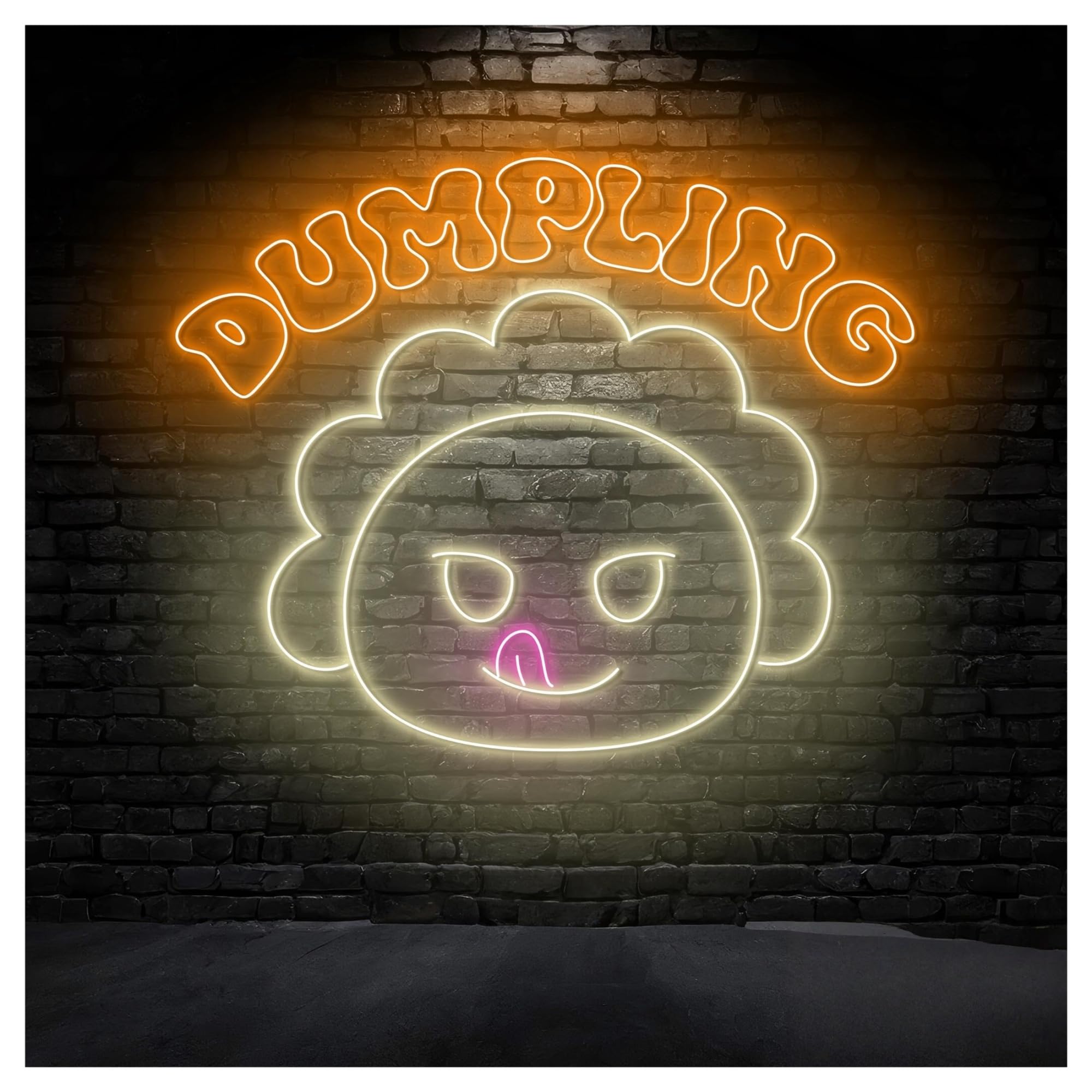 RONGCH Hanging Art Neon Signs Dumpling Neon Sign Cute Dim Sum Led Light Chinese Food Art Restaurant Wall Decor Storefront Window Display Business 55cm