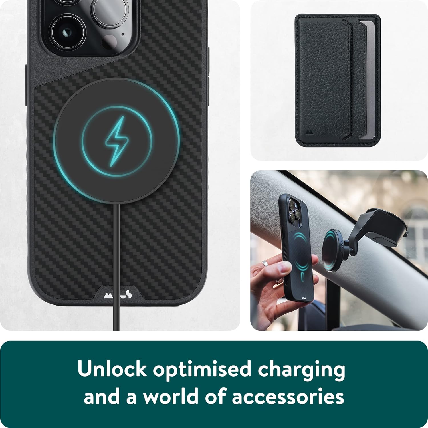 Mous for iPhone 14 Pro Case MagSafe Compatible - Limitless 5.0 - Carbon Fiber - Protective iPhone 14 Pro Case - Shockproof Phone Cover
