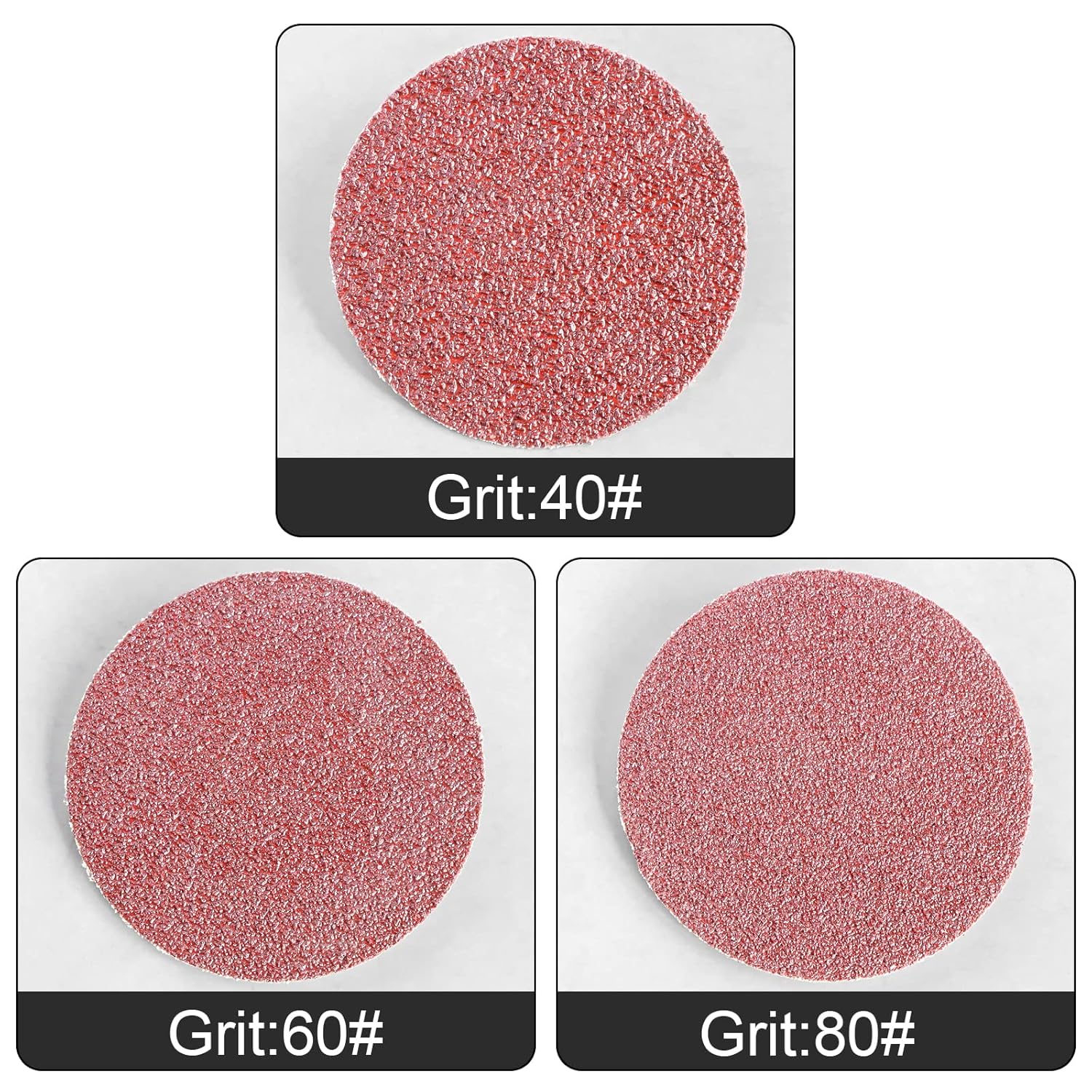 45PCS 3 inch Surface Conditioning Quick Change Sanding Disc, R-Type Sandcloth Grinding Pad Abrasive Disc 40#/60#/80#