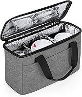 Vista 9 de Trunab Portador de bebidas reutilizable de 3 tazas para entrega con divisores ajustables, organizador de bebidas aislado para llevar, bolsa