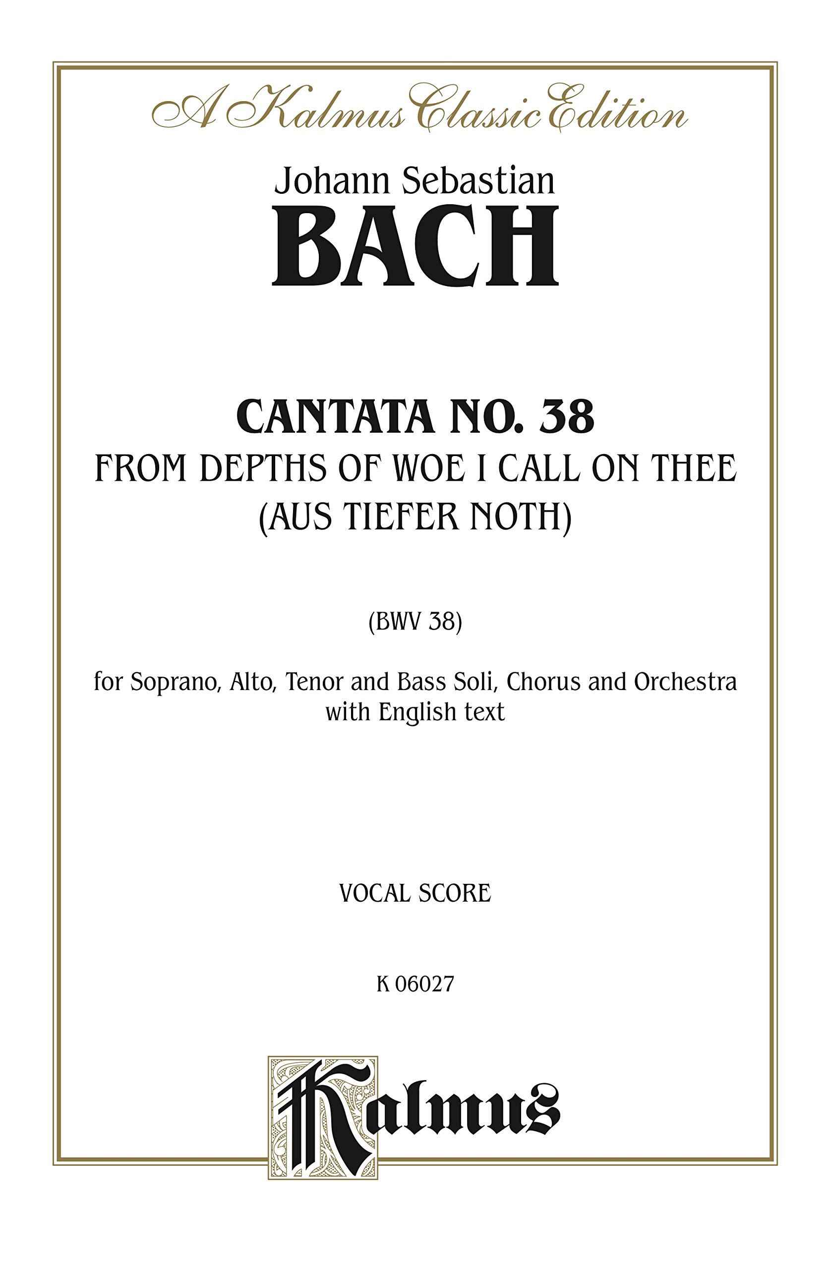 Cantata No. 38 Bach chanter en anglais avec partition de chœur SATB