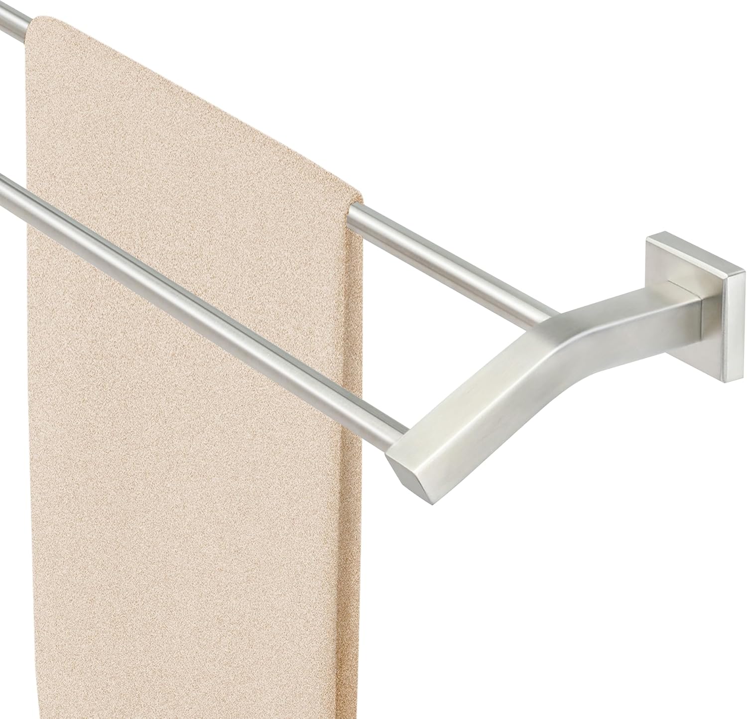 Alise Double Towel Bar, 24 Inch Towel Rack for Bathroom Wall Mounted, SUS304 Stainless Steel Bathroom Towel Holder Joining Process Towel Rail for Bathroom, Brushed Nickel