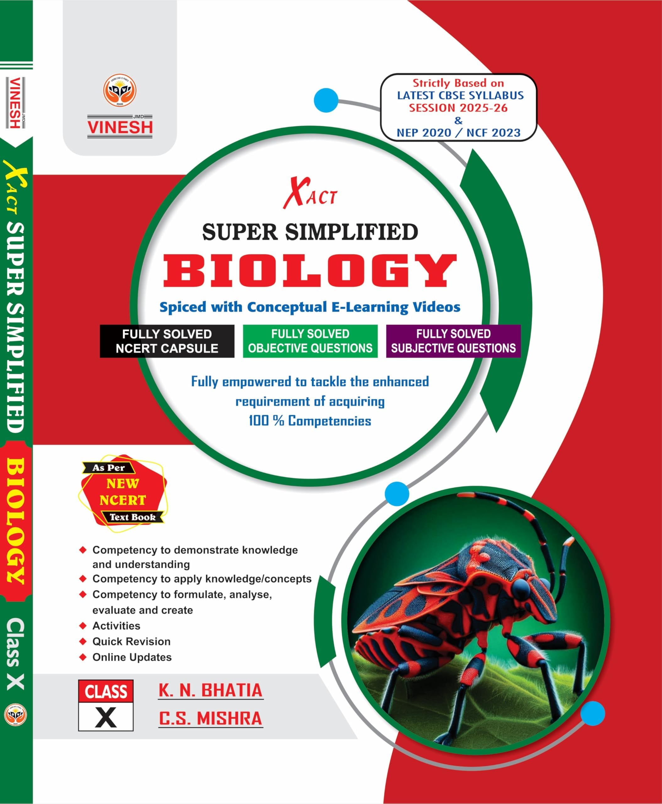 XACT Super Simplified Biology For Class 10 - CBSE - Examination 2023-2024