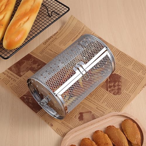 Miniatura 7 de Cabilock Rotary Baking Cage ing ed Acero inoxidable Bakeware Horno Asado Cesta