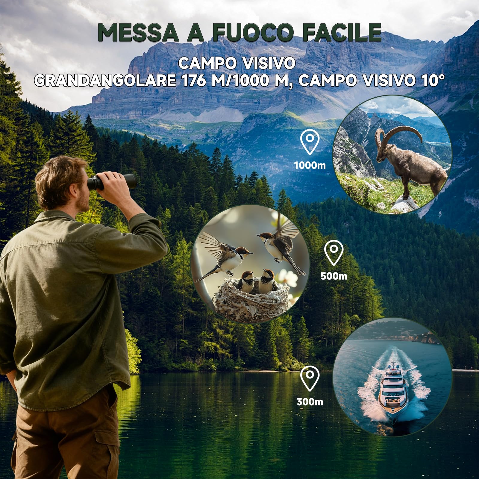 Telescopio Monoculare 7 X 32,HD FMC Professionale per natura | Telescopio Monoculare ad Alta Potenza Impermeabile – Compatto per Adulti per Watching Caccia Campeggio,Concerti