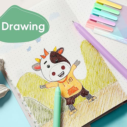 Miniatura 5 de Bolígrafos de colores, 5 bolígrafos de gel de tinta de color de 0.020 in, bolígrafos de punta fina de escritura suave de secado rápido para diario y