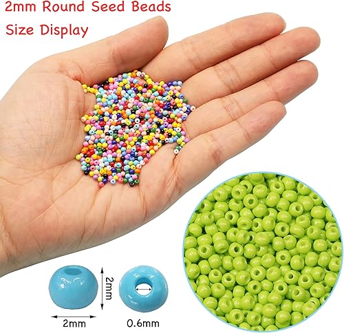 Miniatura 2 de Cuentas de vidrio casi uniformes de 0.079 pulgadas (0.079 in), aproximadamente 21600 unidades, colores opacos, 120, cuentas pequeñas para