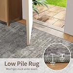Rugxara Règles de la zone 5x7 pour Chambre à coucher, Rug lavable en gris, Vieux tapis Boho rétro, Non-dérapant & Tapis mince en laine de laine pour salle à manger intérieure, dorme et chambre pour enfants (Taupe/Grey) 5x7ft)