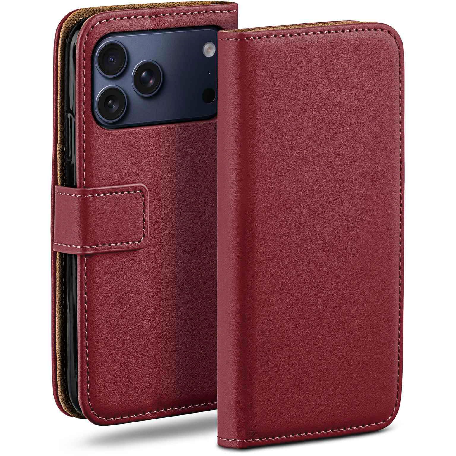Étui en cuir synthétique bordeaux haut de gamme pour iPhone 17 Pro - 8