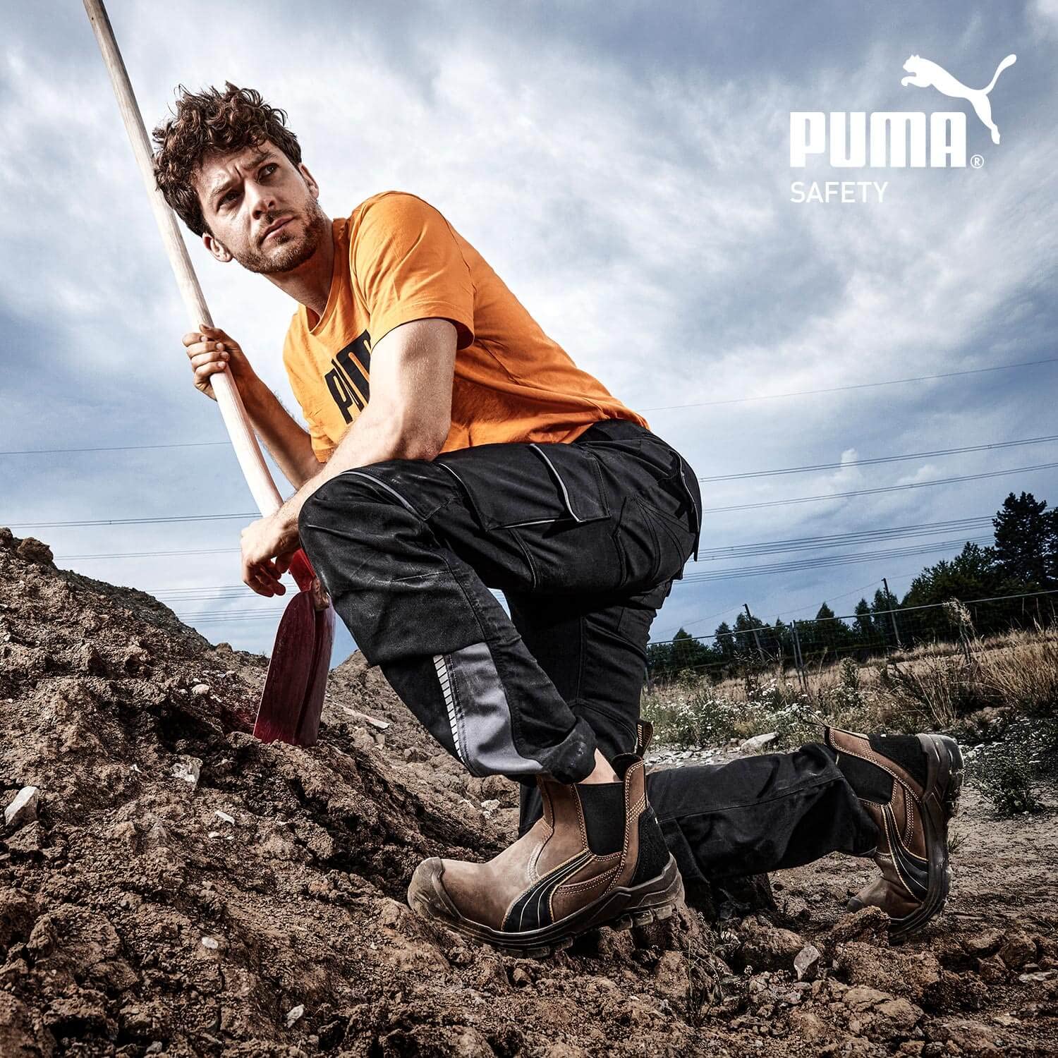 PUMA Safety Arbeitsstiefel Herren S3 TANAMI MID – Robuste Slip-On Stiefel aus Leder mit Schutzkappe – Wasserdicht & rutschhemmend für Arbeit & Outdoor