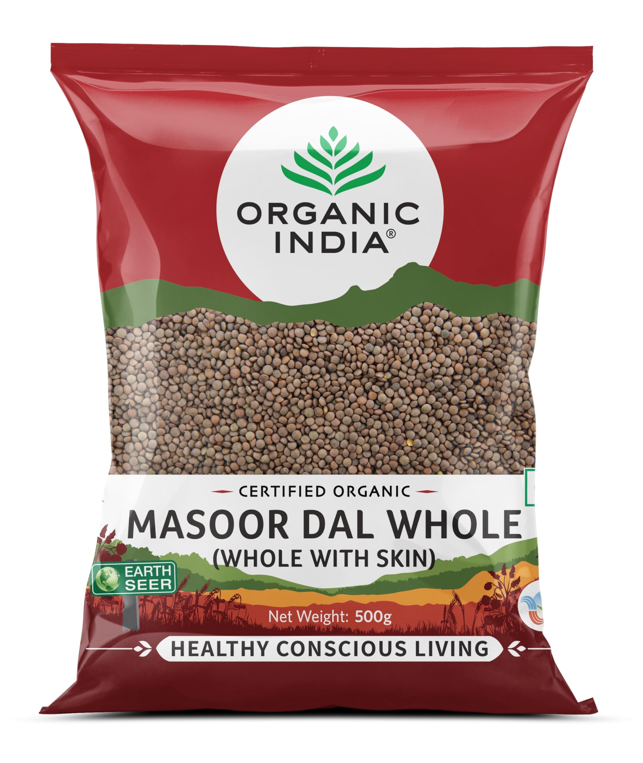 ORGANIC INDIA Masoor Dal Whole (With Skin) 500 gram (Pack of 1) (B09ZLHKD5H) Amazon Price History, Amazon Price Tracker