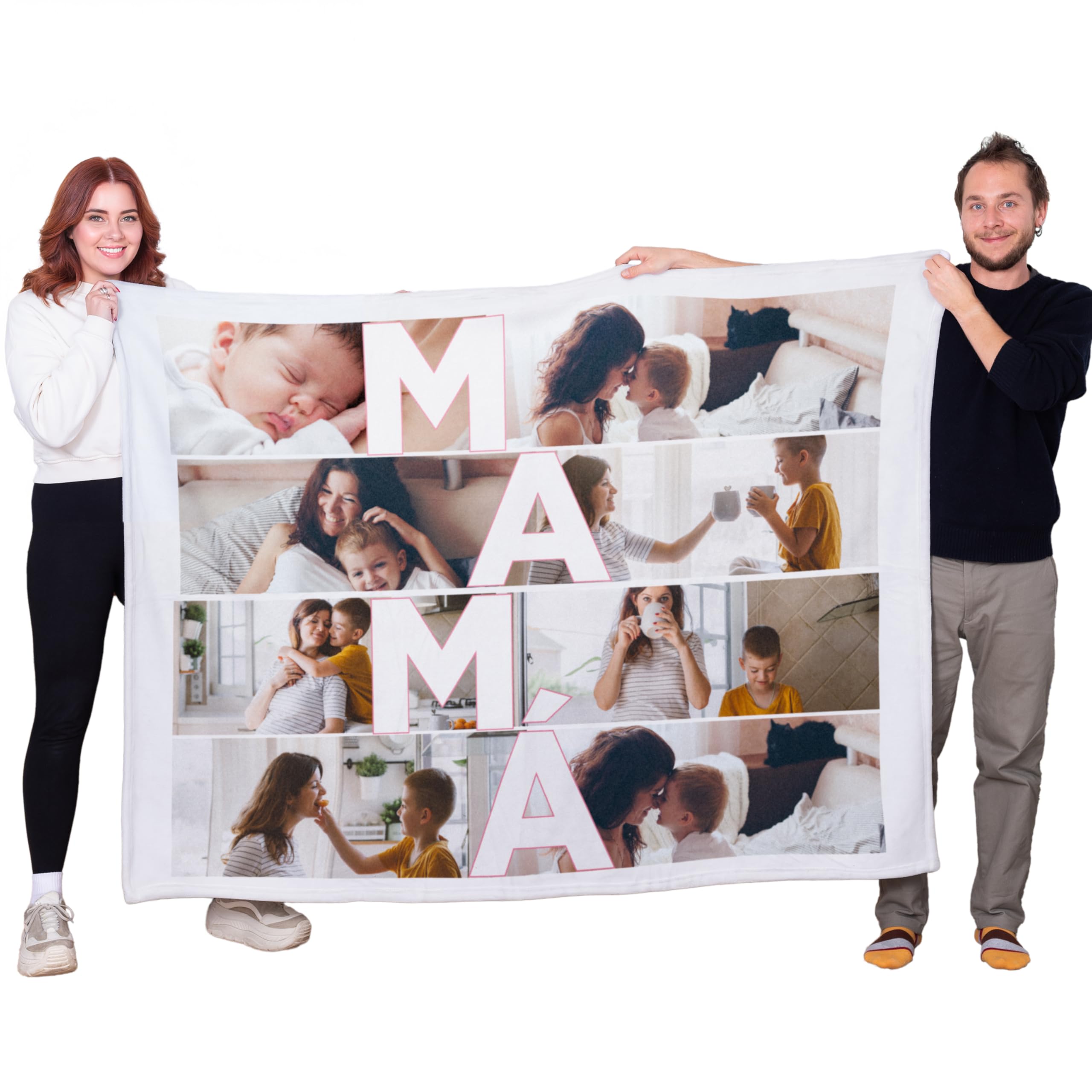 Manta Personalizada Collage 8 Fotos 170x130 cm Coralina