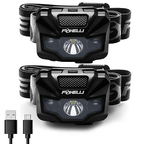 Foxelli USB-C Rechargeable 180 Lumen Headlamp