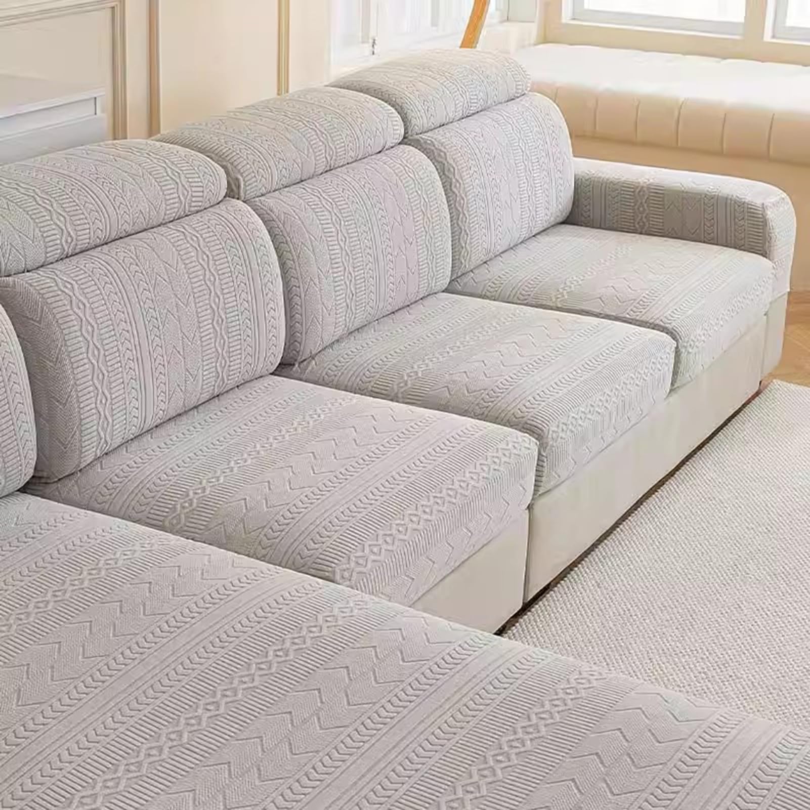 Housse De Canapé 2 Places Extensible Eismodra - Protection Élastique Gris Foncé, 95-135 Cm