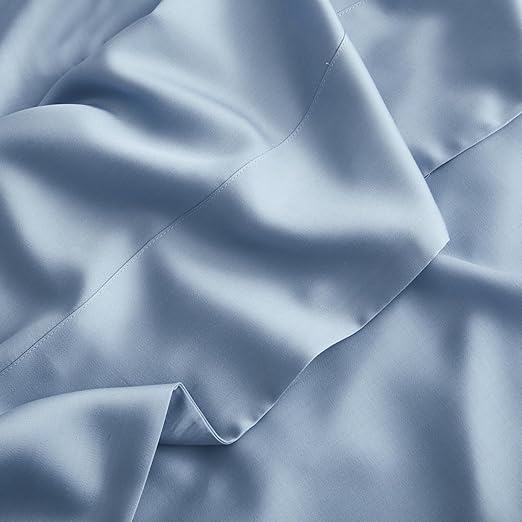 DOZ Flat Sheet, 100% Viscose derived from Bamboo, Organically Grown, Buttery Soft, Cooling Sheets, High GSM, 1 Top Sheet Only (Sky, Twin/Twin XL)