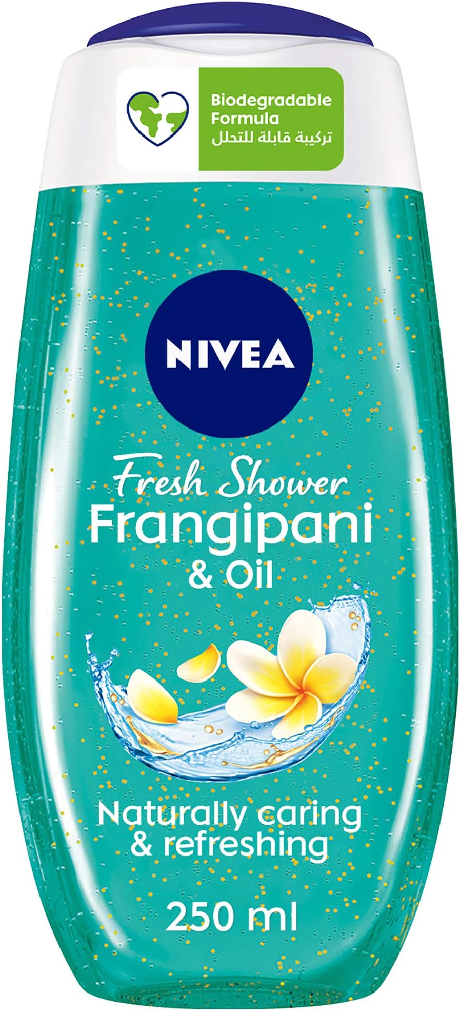 NIVEA Shower Gel Body Wash, Frangipani & Oil Caring Oil Pearls Frangipani Scent, 250ml