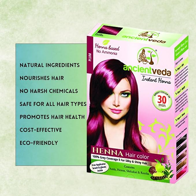 Color para cabello henna instantáneo AncientVeda 60 g miniatura 4