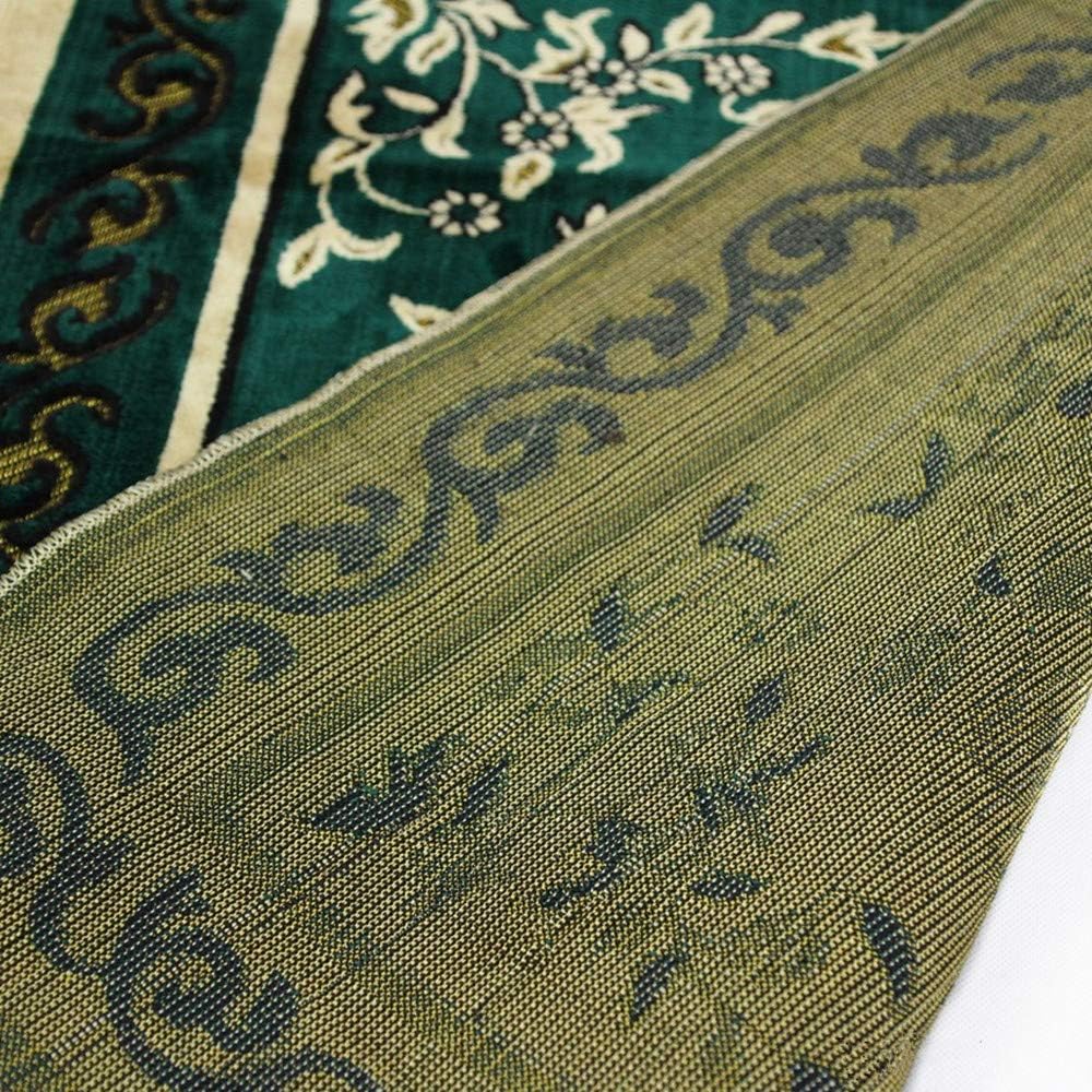 Islamic Prayer Rug, Muslim Praying Mat Carpet with Soft Comfortable Fabric Green