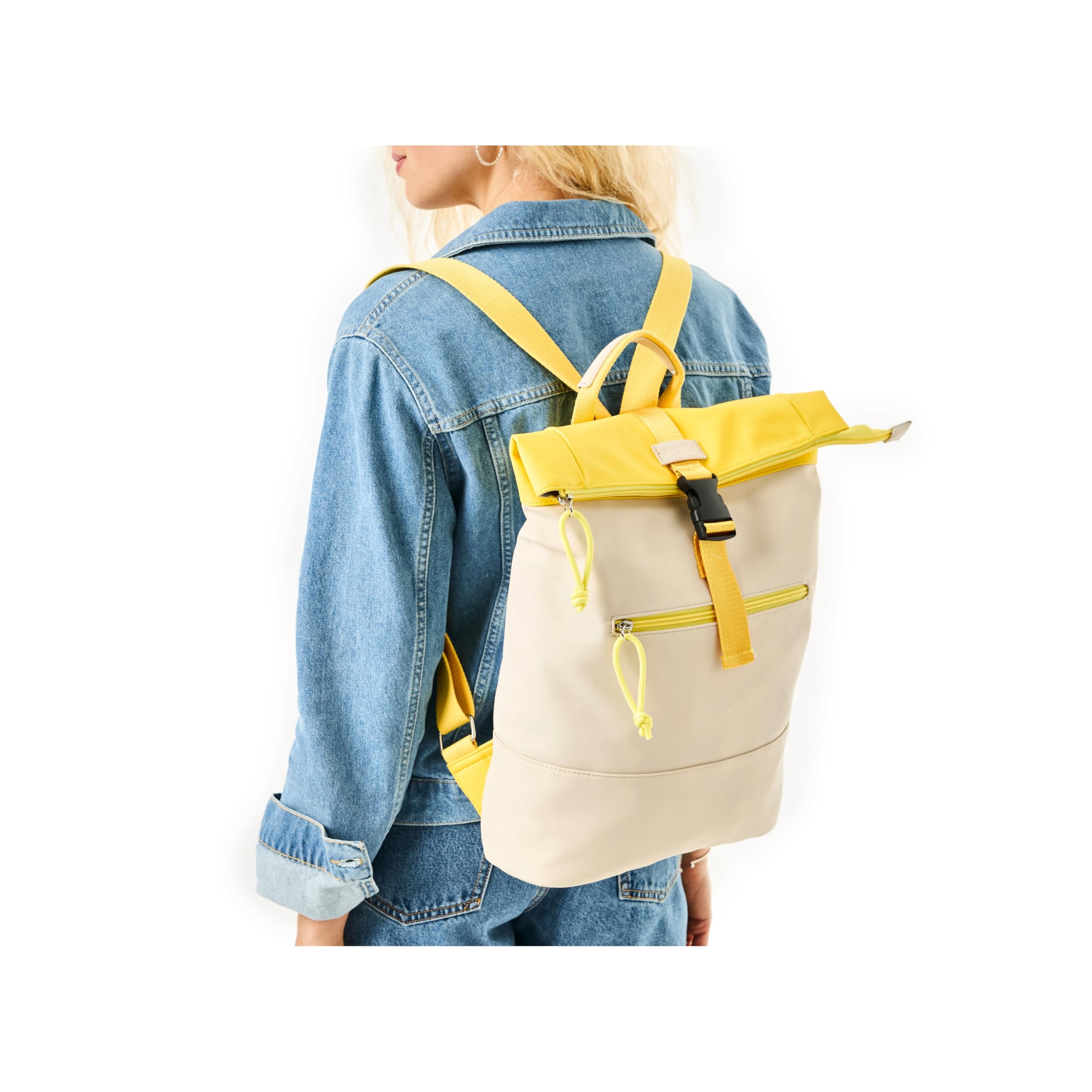 Rieker H1607, Bolso de Mano de Mochila Mujeres, Beige 62, Small