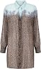 Animal Print Dress With Twist Gradient Color Transition