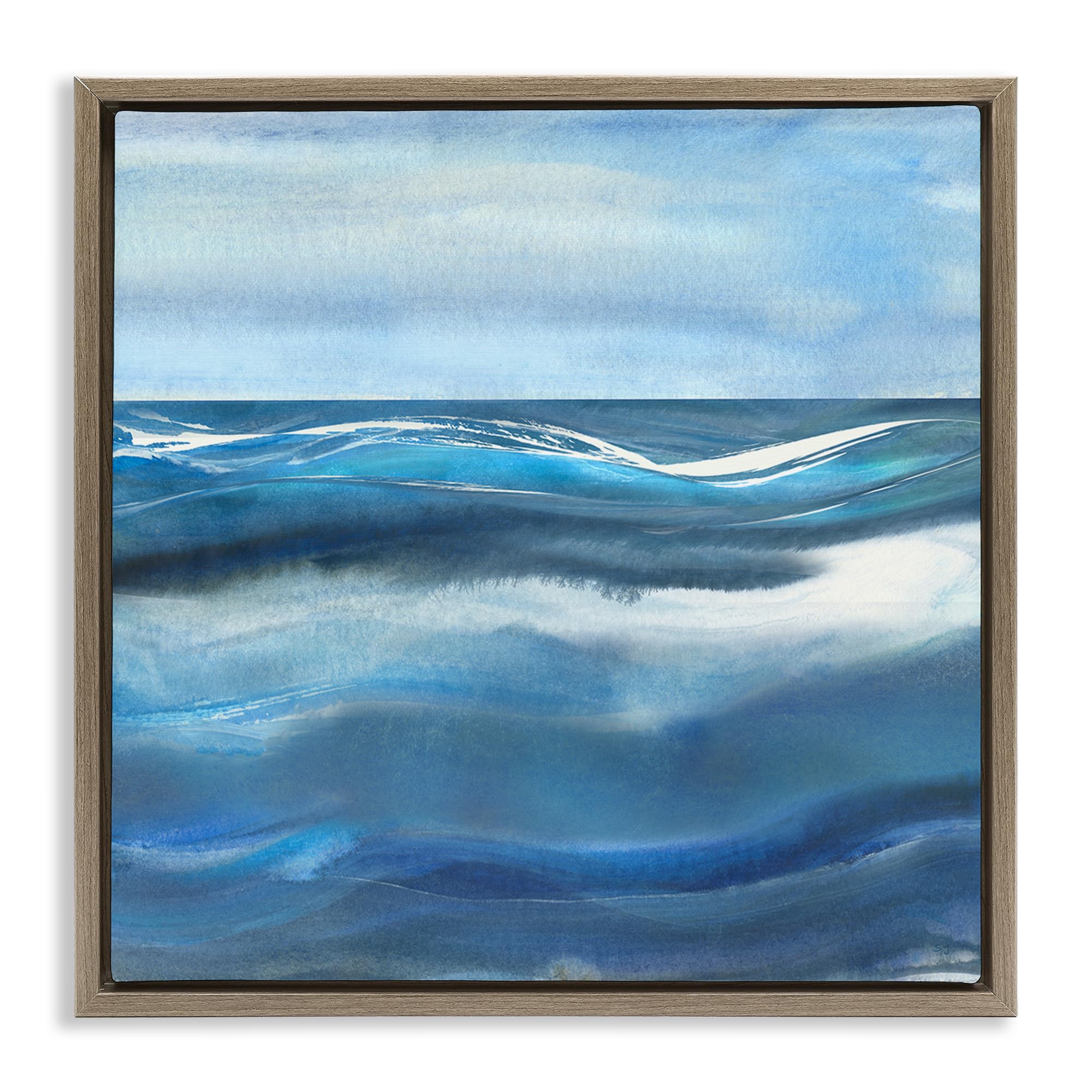 'Calm Expanse of Ocean Waves'| Floating Frame Canvas Art