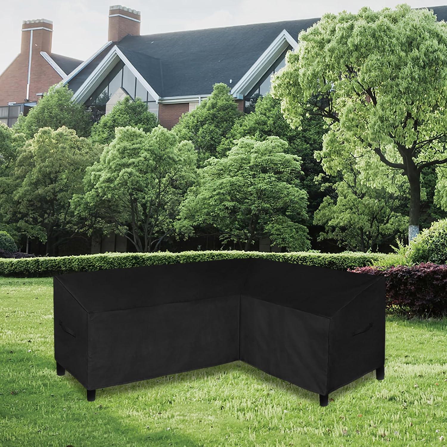 Easy-Going 600D Patio L-Shaped Sectional Sofa Cover, 85"X58", Right Facing image 2
