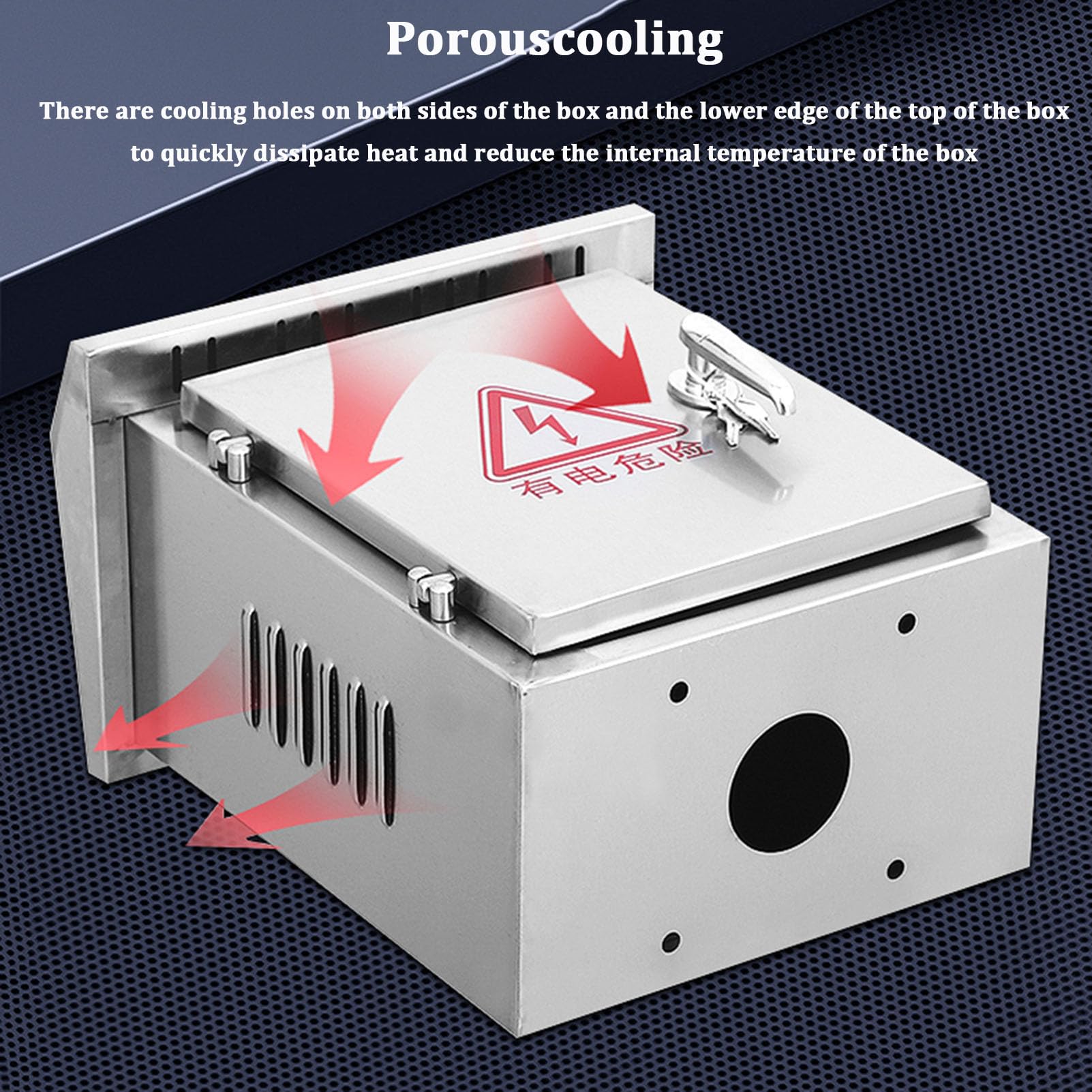 XBTGS Caja de distribución eléctrica impermeable de acero inoxidable 304, gabinete de monitoreo de red al aire libre, caja de conexiones montada en la pared, 400 x 300 x 200 mm, control industrial