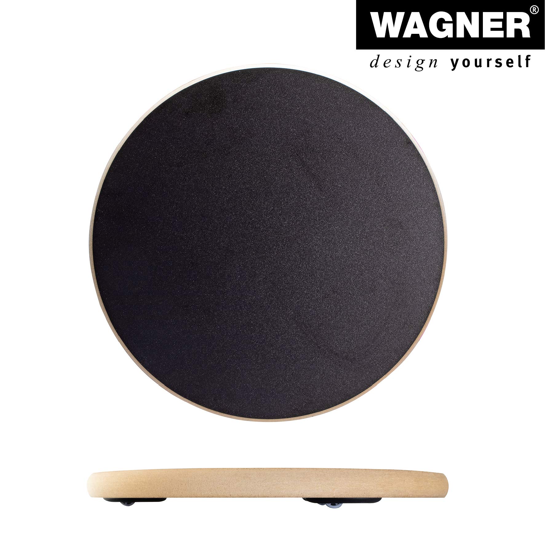 WAGNER - Chariot à Plantes Noir Ø29.5cm - Support Roulant MDF (100kg) - Made In Germany