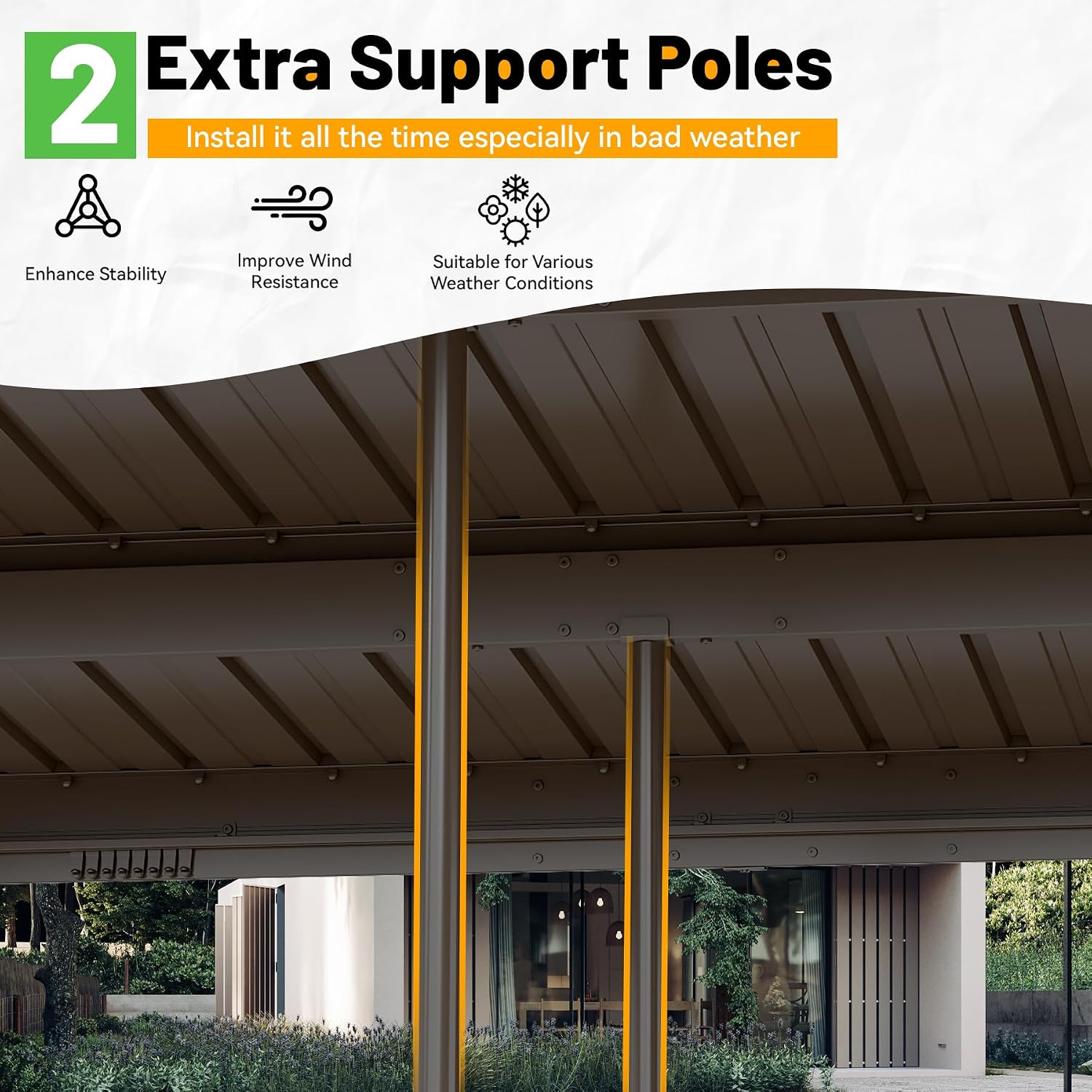 SHPAI 10x14 Wall Mounted Hardtop Gazebo Review: Lean-To Outdoor Shelter with Gutter image 4