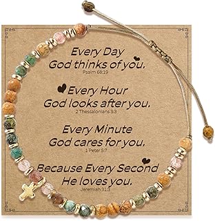 Christian Gifts for Women, Cross Bracelet, Christian Gifts, Inspirational Gifts for Women, Natural Stone Bracelets, Religious Gifts for Woman