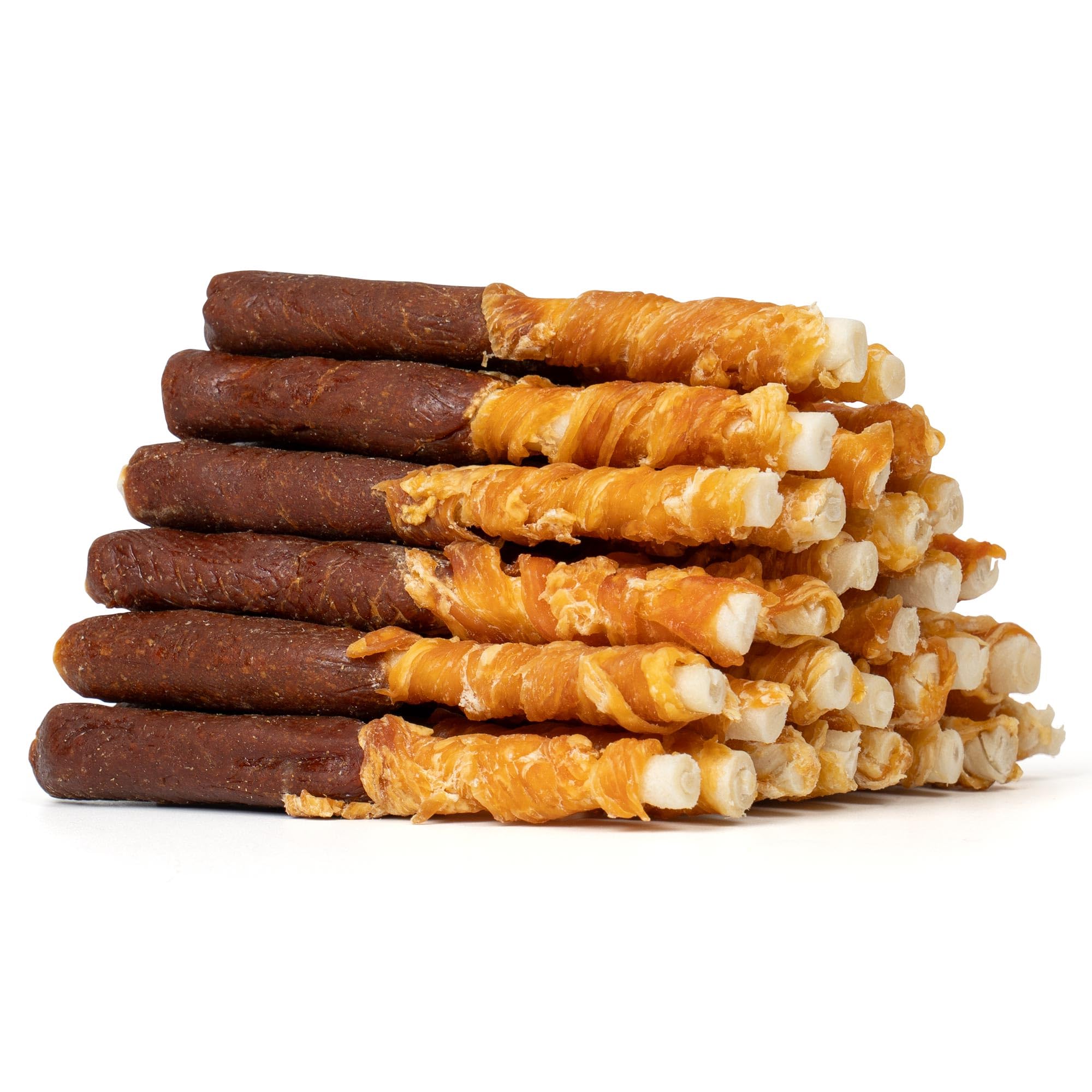 MON2SUN Dog Treats, 5 Inch Double Flavor Chicken &amp; Liver Rawhide Sticks